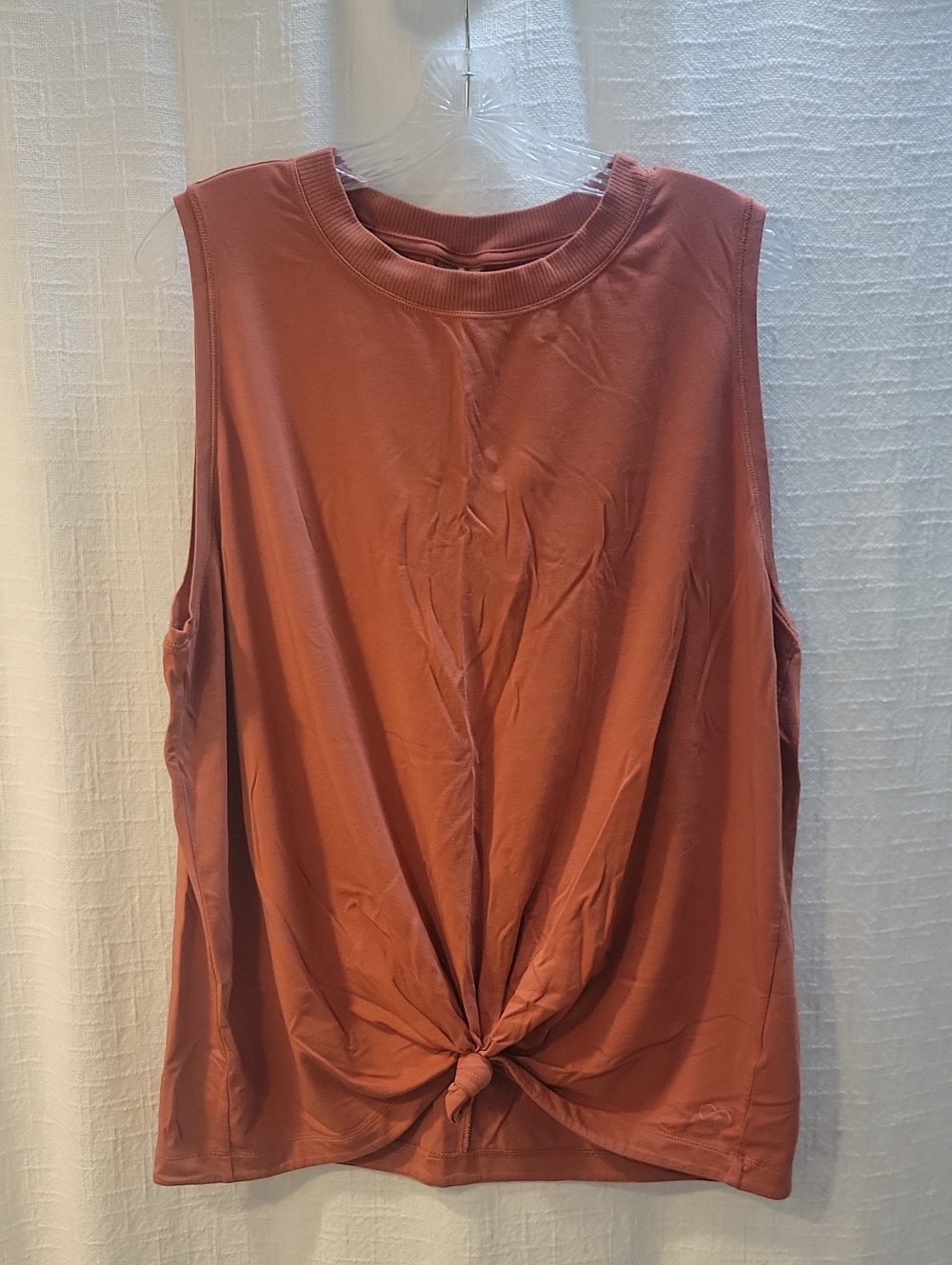 CALIA by Carrie Underwood Sleeveless Knot-Front Tank Top - Rust